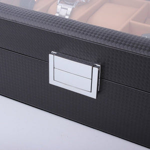 6/8 Grids PU Leather/Carbon Fiber Watch Box