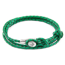 Load image into Gallery viewer, Fern Green Dundee Silver &amp; Leather Bracelet