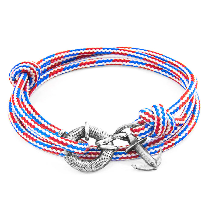 Red White & Blue Clyde Silver & Rope Bracelet