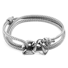 Load image into Gallery viewer, Classic Grey Clyde Anchor Silver and Rope Bracelet