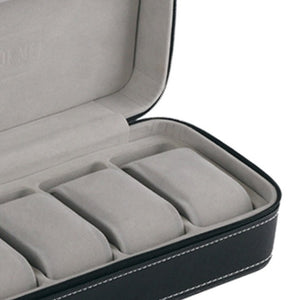 Portable 6 Slots PU Leather Watch Box Storage