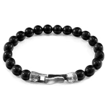 Load image into Gallery viewer, Black Onyx Nachi Silver and Stone Beaded Bracelet