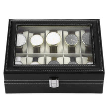 Load image into Gallery viewer, 10 Grids PU Leather Watch Box Jewelry Storage