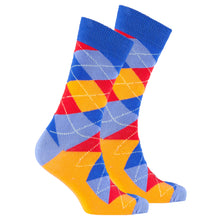 Load image into Gallery viewer, Men&#39;s Tangerine Argyle Socks