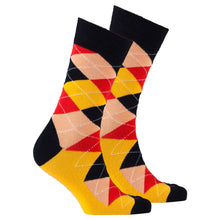 Load image into Gallery viewer, Men&#39;s Spicy Orange Argyle Socks