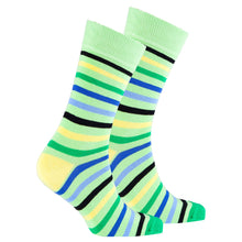 Load image into Gallery viewer, Men&#39;s Lime Stripe Socks