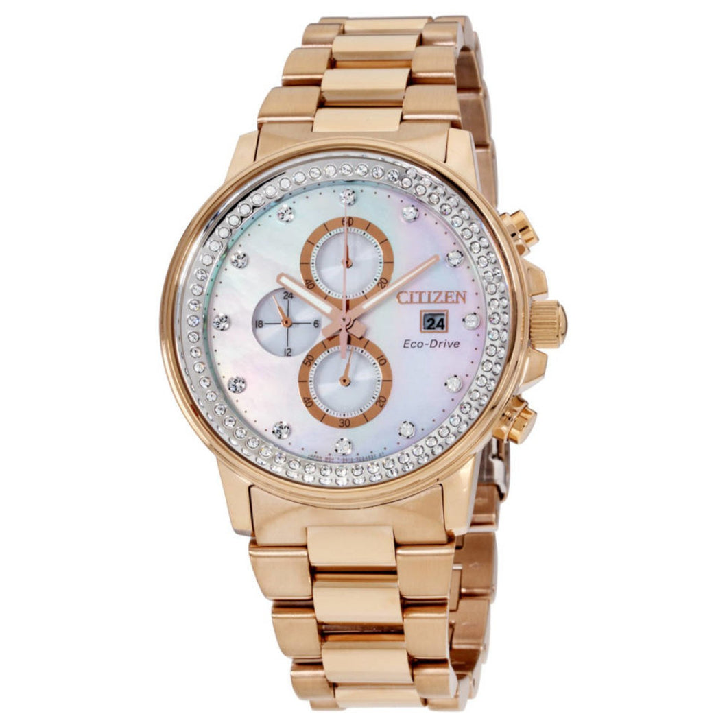 Citizen FB3003-51Y Men's Eco-Drive 'Crystal' Rose Gold tone Stainless