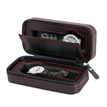 Load image into Gallery viewer, 2/4 Grids Carbon Fibre Leather Watch Box with