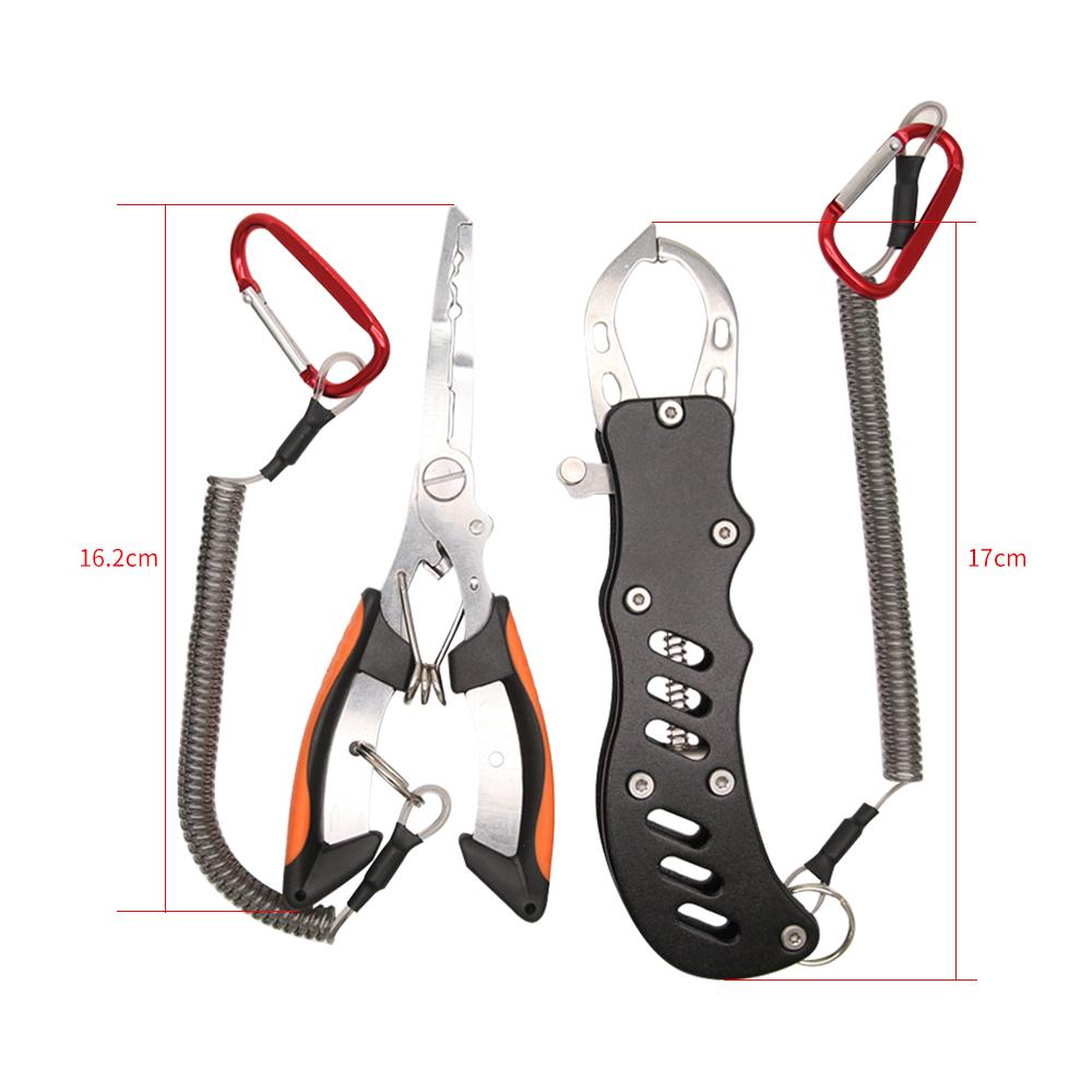 Multifunction Long Nose Fishing Pliers Stainless Steel Fish Hook Pliers  With Lanyard Profession Fishing Pliers For Fresh Water Saltwater