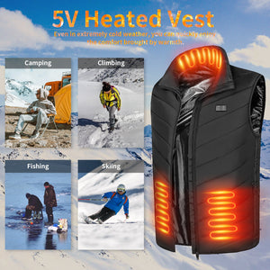 Men's Lightweight Heated Vest Electric USB Heating Warm Tops