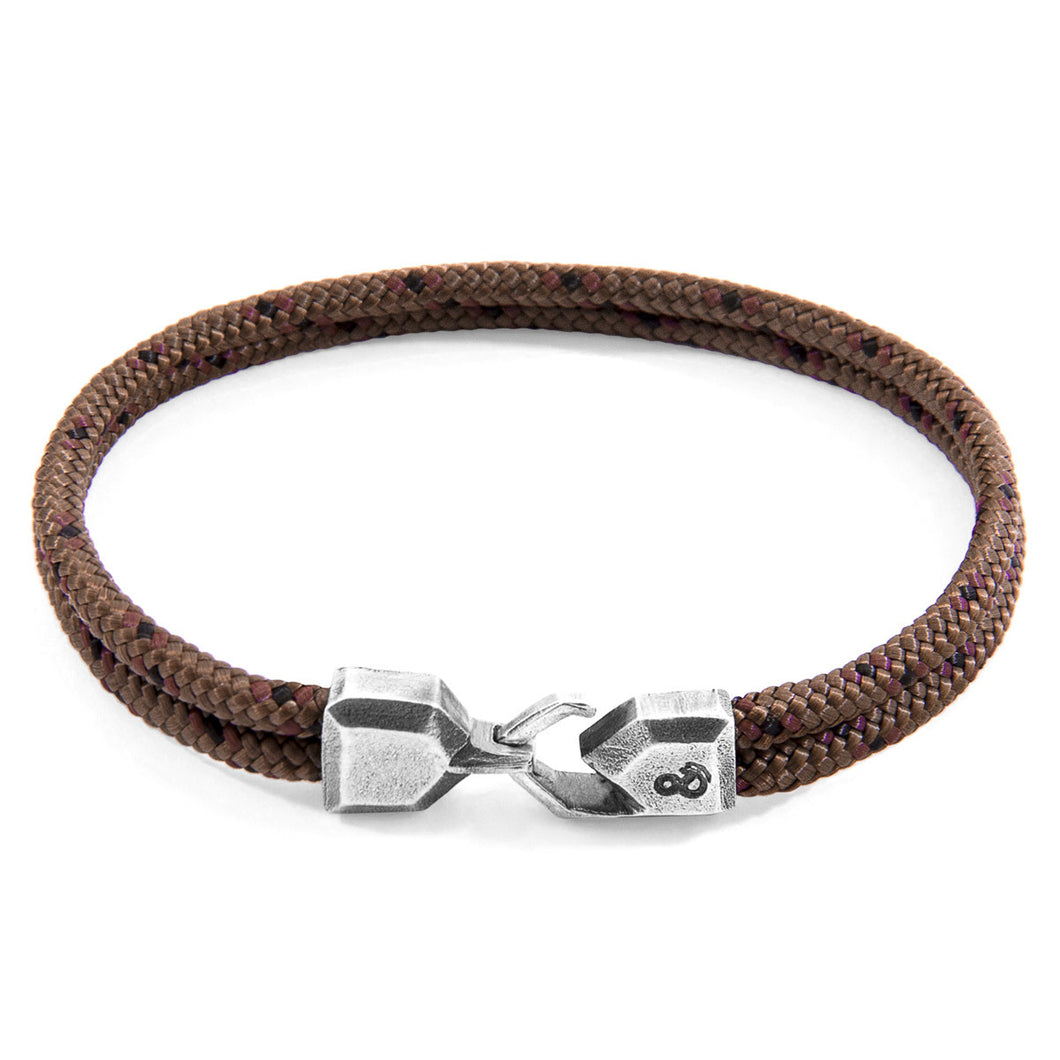 Brown Cromer Silver & Rope Bracelet