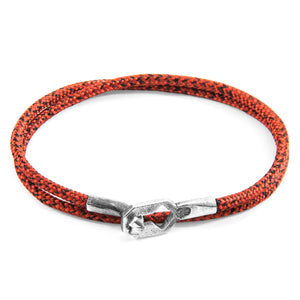 Red Noir Tenby Silver & Rope Bracelet