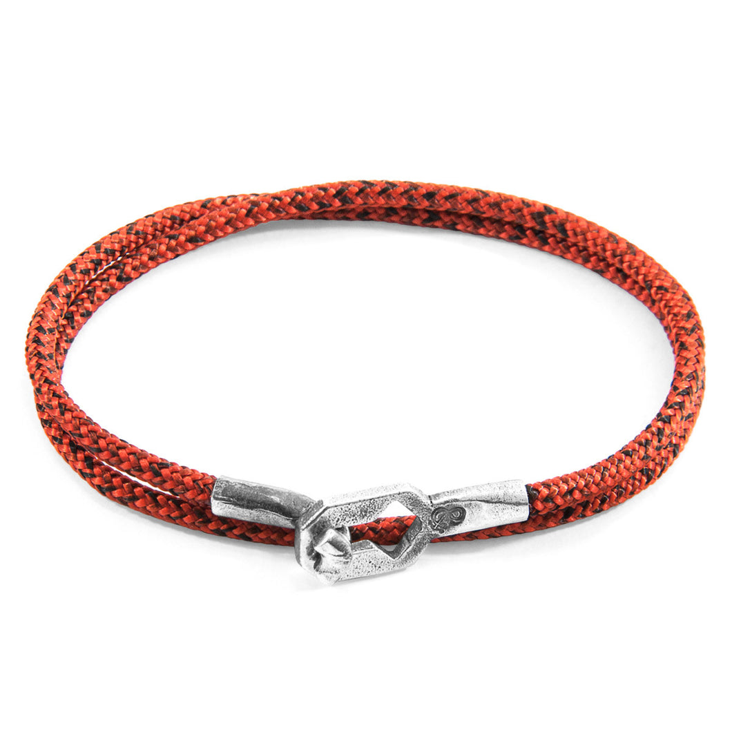 Red Noir Tenby Silver & Rope Bracelet