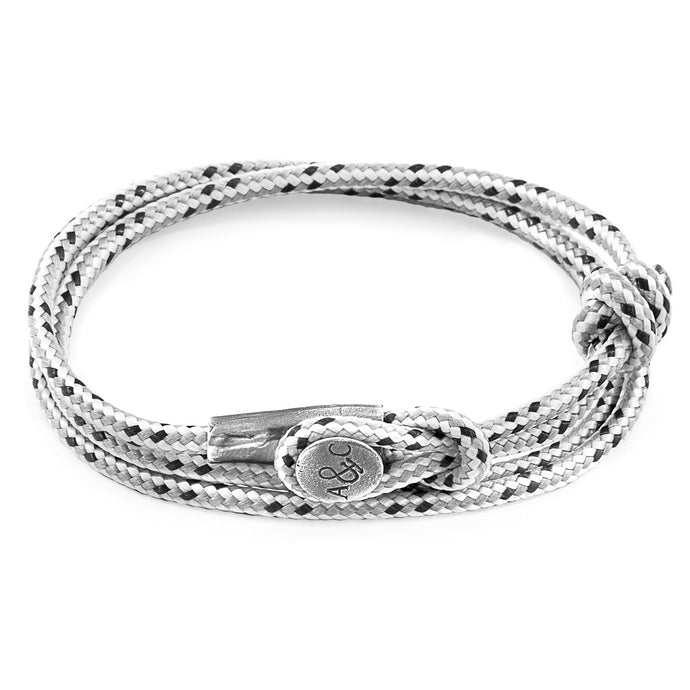 Grey Dash Dundee Silver and Rope Bracelet (Snow