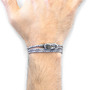 Grey Dash Dundee Silver and Rope Bracelet (Snow