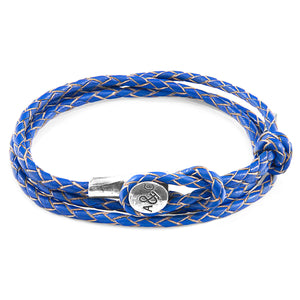 Royal Blue Dundee Silver & Leather Bracelet