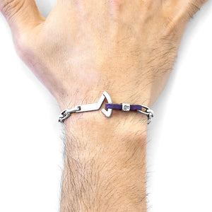 Grape Purple Frigate Silver & Leather Bracelet