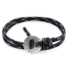 Load image into Gallery viewer, Black Lerwick Silver &amp; Rope Bracelet