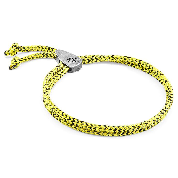Yellow Noir Pembroke Silver & Rope Bracelet