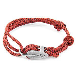 Red Noir Tyne Silver & Rope Bracelet