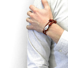 Load image into Gallery viewer, Red Noir Tyne Silver &amp; Rope Bracelet