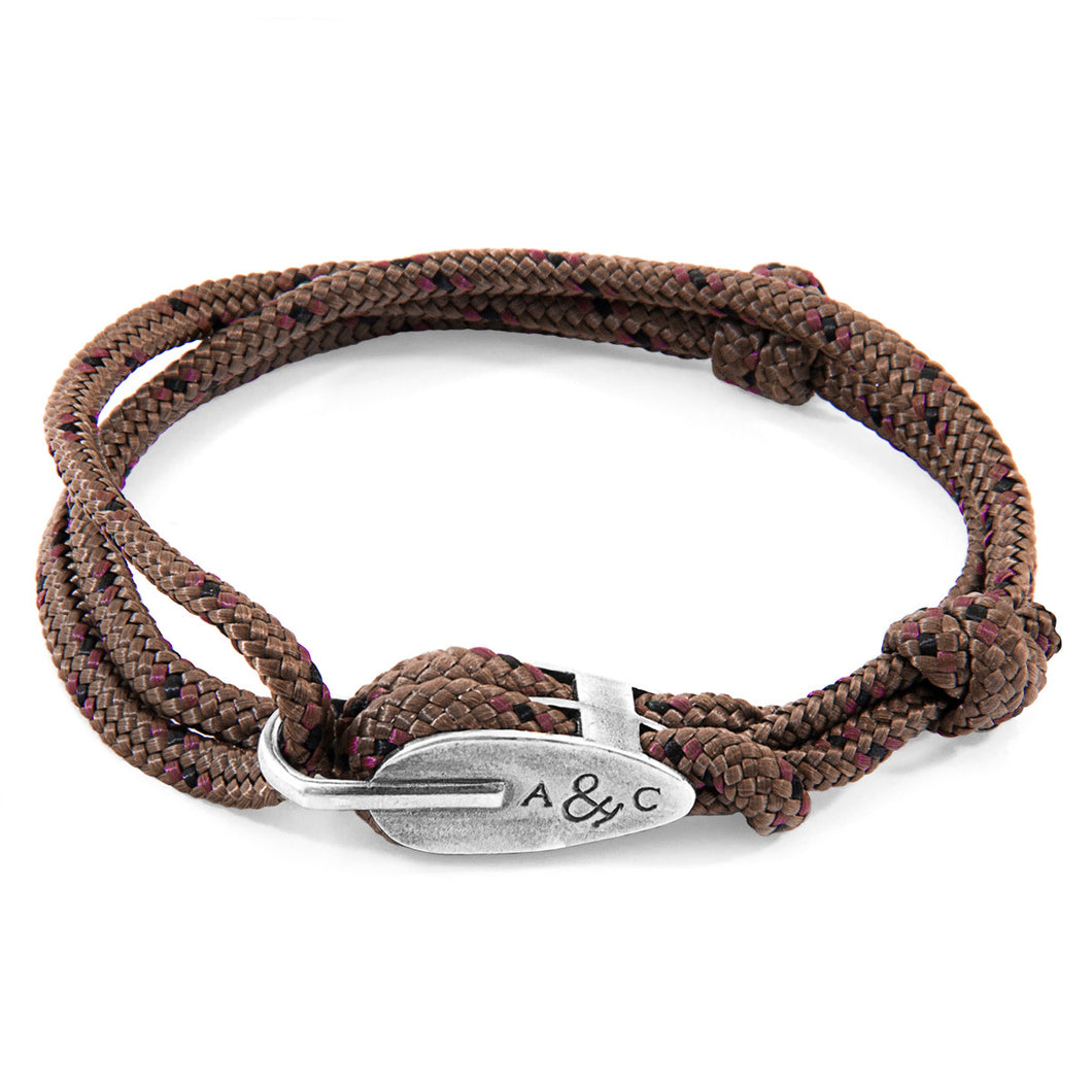 Brown Tyne Silver & Rope Bracelet