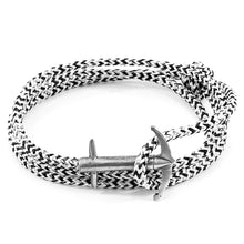 Load image into Gallery viewer, White Noir Admiral Anchor Silver &amp; Rope Bracelet