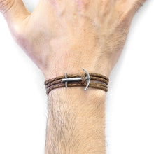 Load image into Gallery viewer, Light Brown Admiral Silver &amp; Leather Bracelet