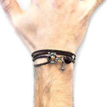 Load image into Gallery viewer, Dark Brown Clyde Silver &amp; Leather Bracelet