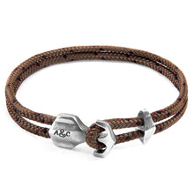 Load image into Gallery viewer, Brown Delta Anchor Silver and Rope Bracelet