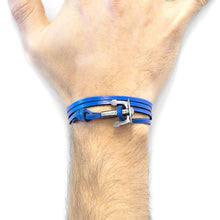 Load image into Gallery viewer, Royal Blue Union Anchor Silver &amp; Leather Bracelet