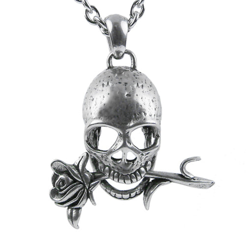Memento Mori - Skull with Rose Necklace