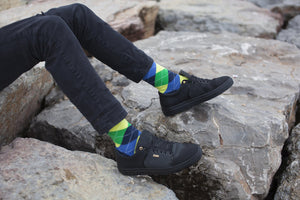 Men's Green Pineapple Argyle Socks