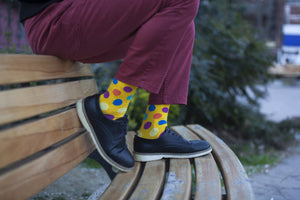 Men's Mixed Yellow Dot Socks
