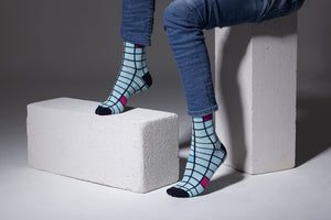 Men's Baby Blue Square Socks