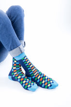 Load image into Gallery viewer, Men&#39;s Azure Square Socks