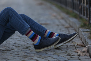 Men's Beige Stone Stripe Socks