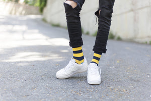 Men's Blue Canary Stripe Socks