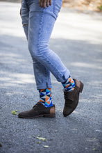 Load image into Gallery viewer, Men&#39;s Blue Triangle Socks