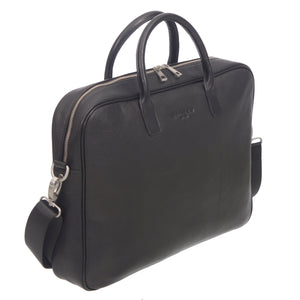 CLUB ROCHELIER TOP HANDLE MESSENGER LEATHER BRIEFCASE