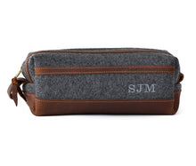 Load image into Gallery viewer, Felt &amp; Leather Toiletry Bag