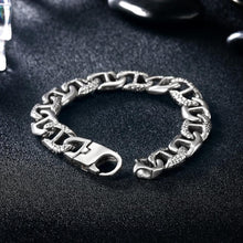 Load image into Gallery viewer, Crocodile Grain Carving Cuban Link Bracelet