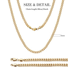 Load image into Gallery viewer, 5mm Gold Hip Hop Cuban Chain Necklace