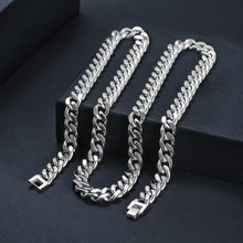 Load image into Gallery viewer, 10mm Silver Hip Hop Cuban Chain Necklace