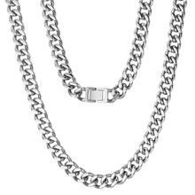 Load image into Gallery viewer, 12mm Silver Hip Hop Cuban Chain Necklace
