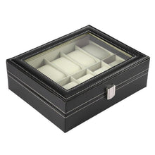 Load image into Gallery viewer, Rectangle 10 Grids PU Leather Watch Box