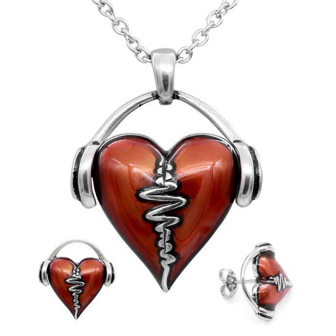 HeartBeat Necklace & Earrings Set