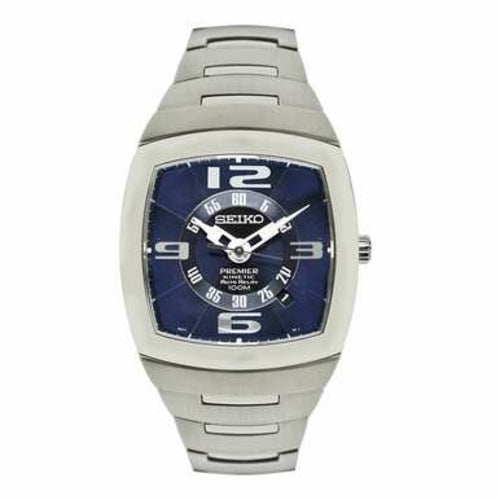 Seiko SNG037 Premier Silver Stainless Steel Blue Dial Men's Kinetic