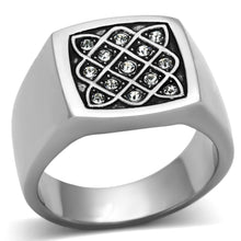 Load image into Gallery viewer, Men Stainless Steel Synthetic Crystal Rings TK1060