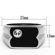 Load image into Gallery viewer, Men Stainless Steel Synthetic Crystal Rings TK1073